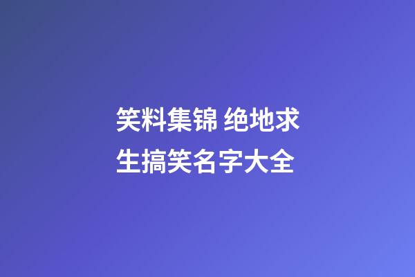 笑料集锦 绝地求生搞笑名字大全